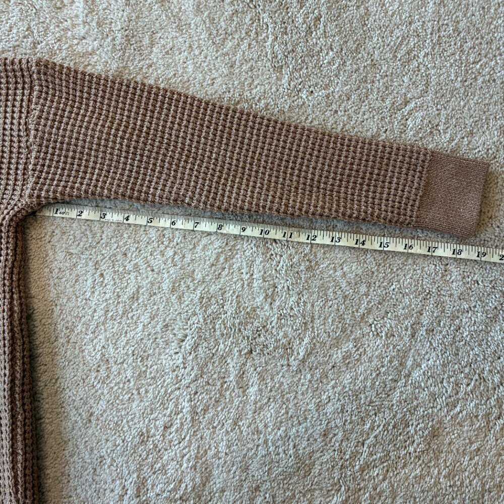 Time and Tru Waffle-Knit Crew Neck Long-Sleeve Sweater - Picture 8 of 8